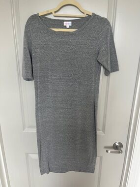 LuLaRoe Gray Midi T-Shirt Dress